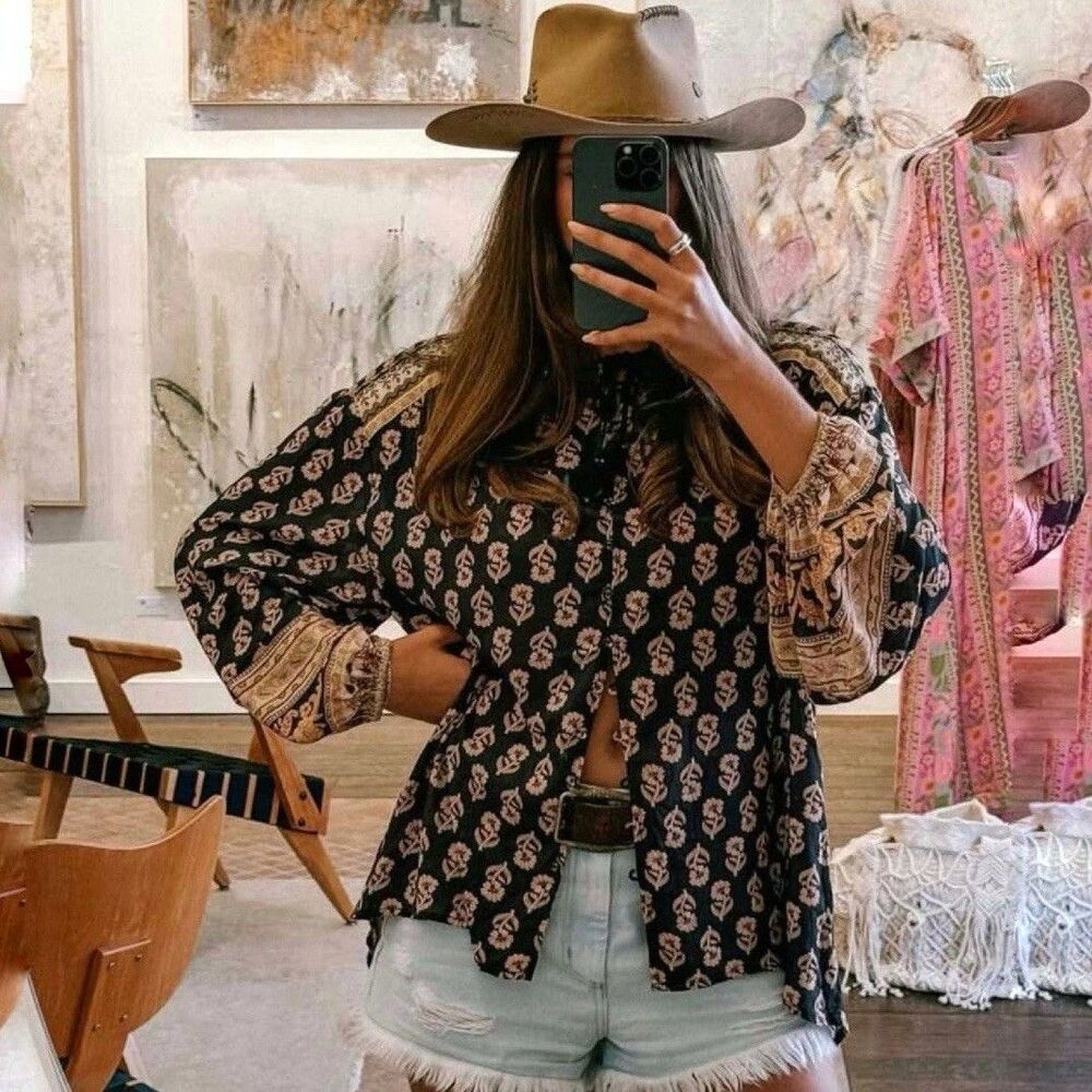 NWT SPELL Women’s Marmont Blouse in Floral Whiskey  Size Medium